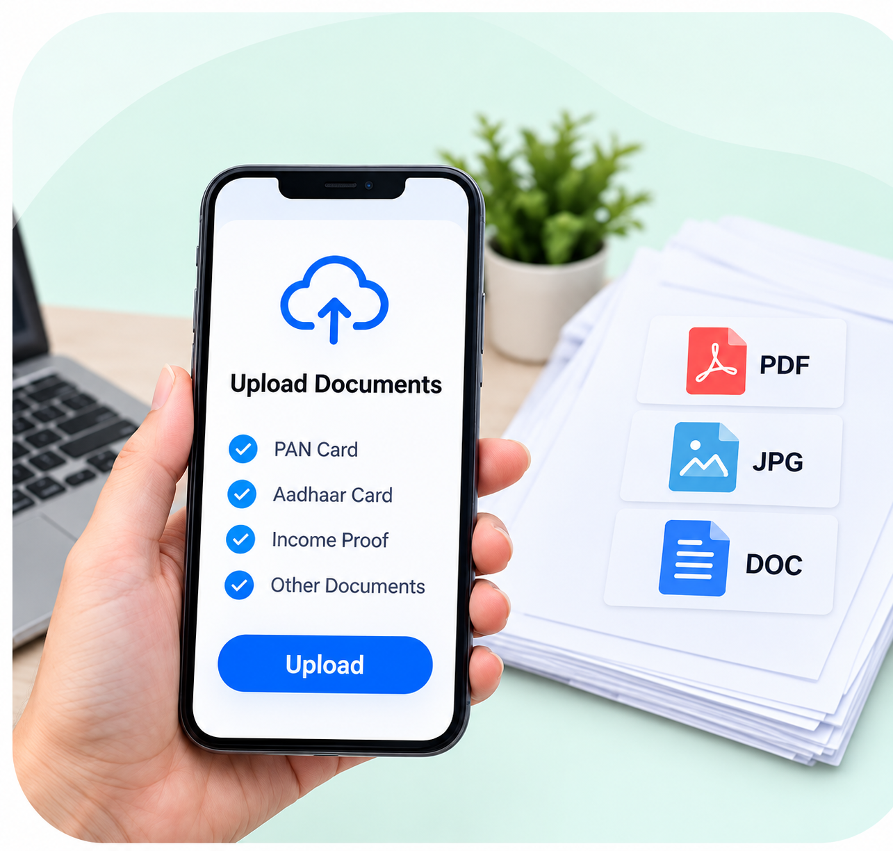 Uploading documents from a phone